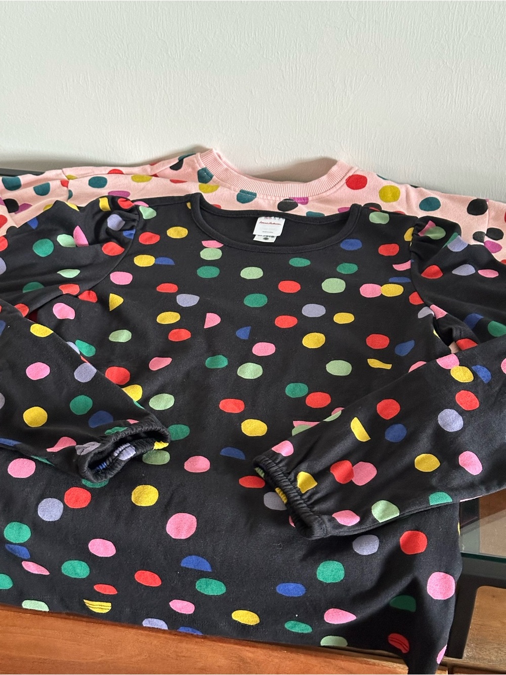 Hanna Andersson Girls' Long Sleeve Mix Pink, Black, White, Lavender Lot of 4 - Picture 4 of 10